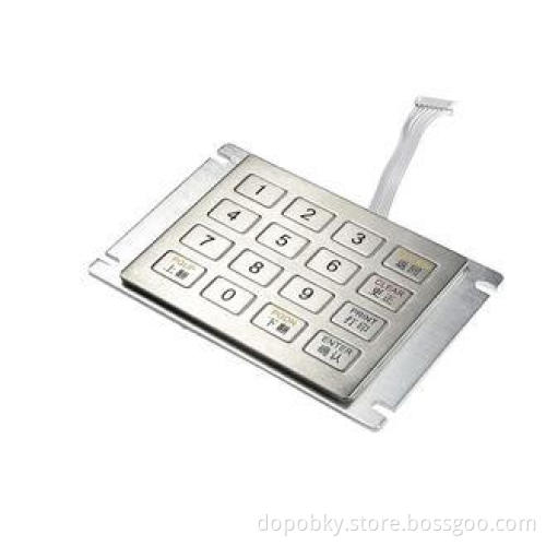 20 Keys Metal stainless Pinpad for ATM and kiosk with inter